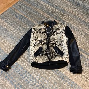BRAND NEW Fate faux leather and faux fur bomber jacket.